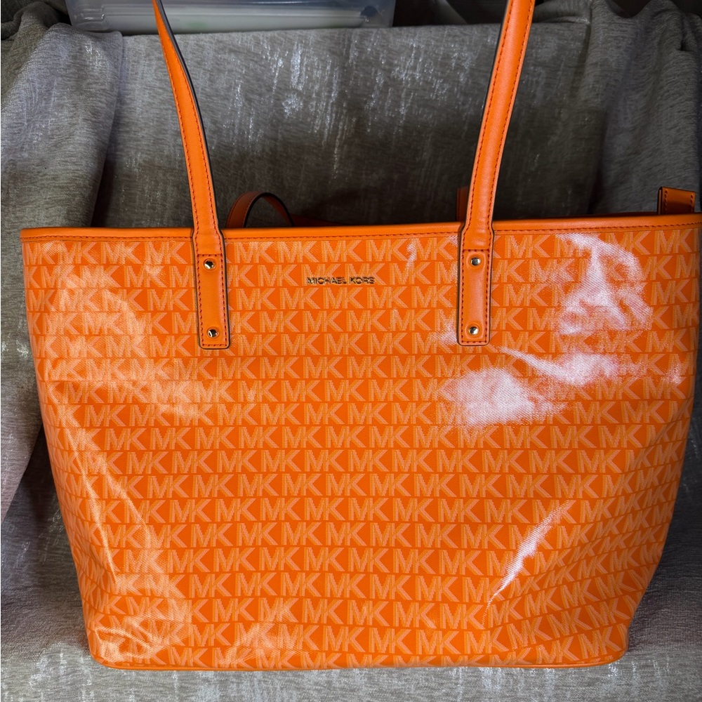 Michael Kors Vibrant Orange Logo Tote